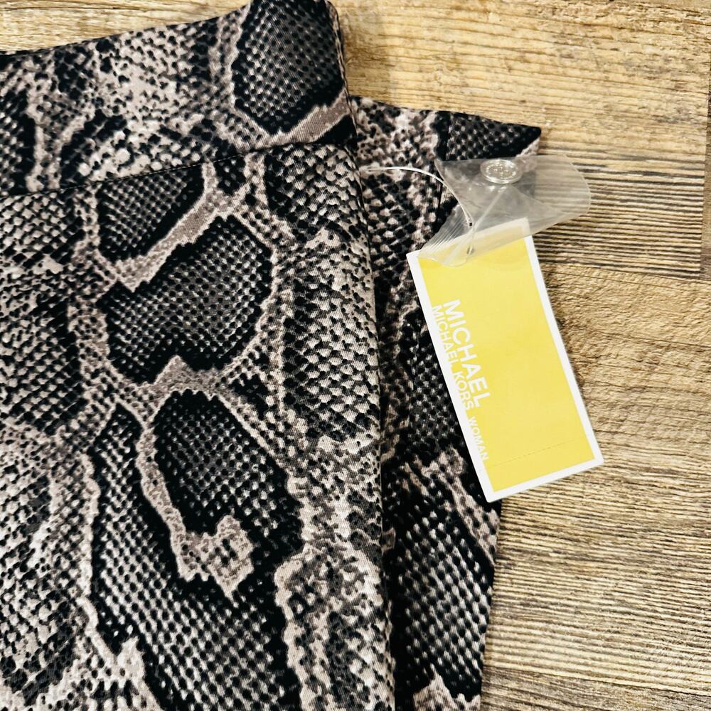 Michael Kors Womens Gray Snakeskin Print Stretch Mid Rise Skinny Pants 14W NWT - Picture 4 of 4